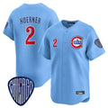 harde C.Cubs #2 Nico Hoerner Player Blue Vapor Premier Limited Home Stitched Jerseys
