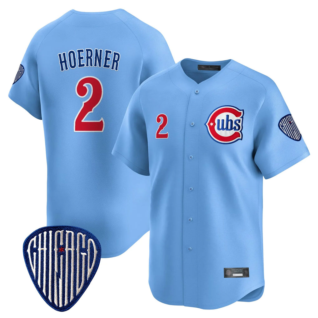 harde C.Cubs #2 Nico Hoerner Player Blue Vapor Premier Limited Home Stitched Jerseys