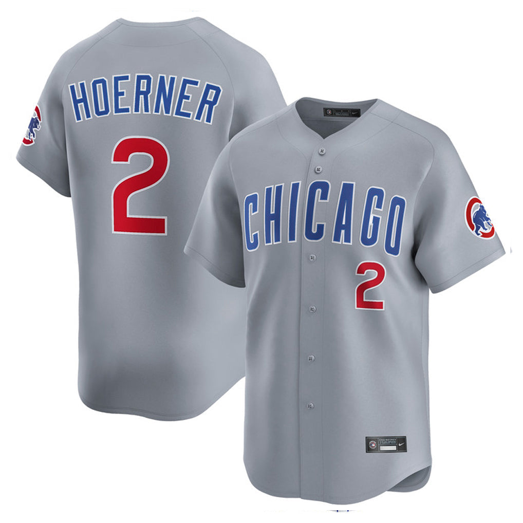harde C.Cubs #2 Nico Hoerner Player Gray Road Limited Home Stitched Jerseys