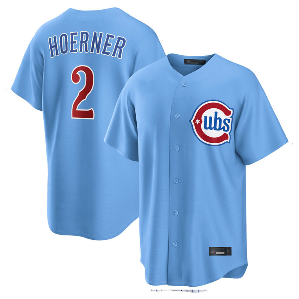 harde C.Cubs #2 Nico Hoerner Player Light Blue Home Game Stitched Jerseys