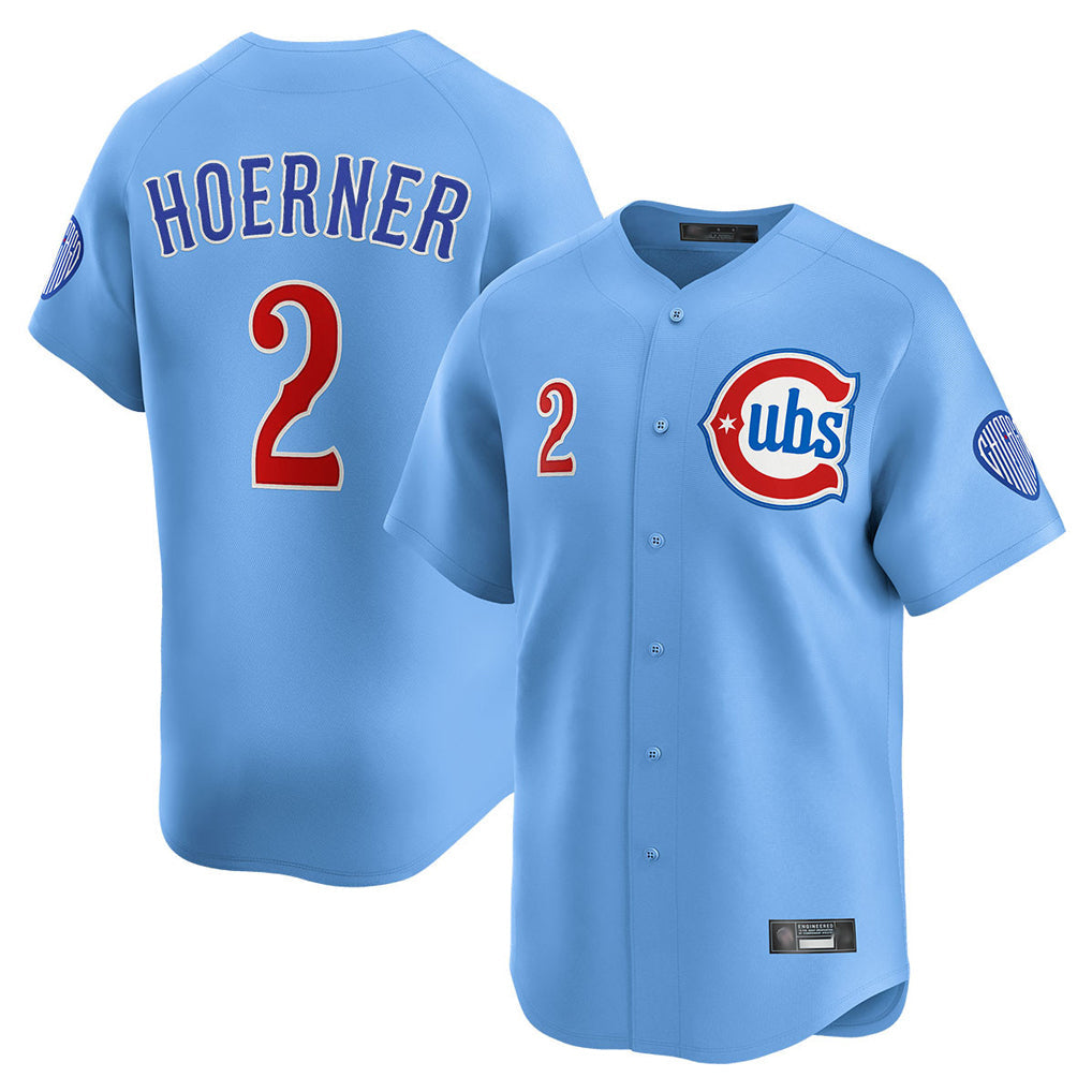 harde C.Cubs #2 Nico Hoerner Player Light Blue Limited Home Stitched Jerseys