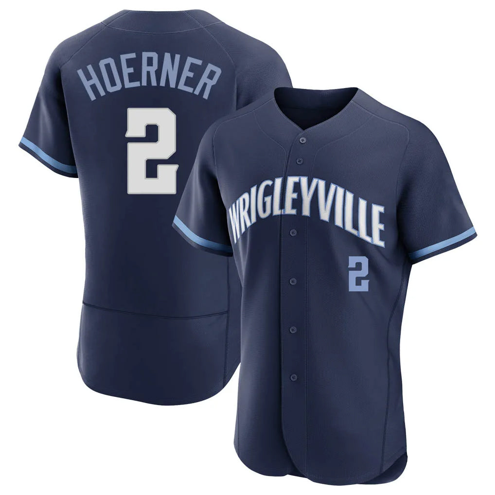 harde C.Cubs #2 Nico Hoerner Player Navy City Connect Limited Elite Home Stitched Jerseys