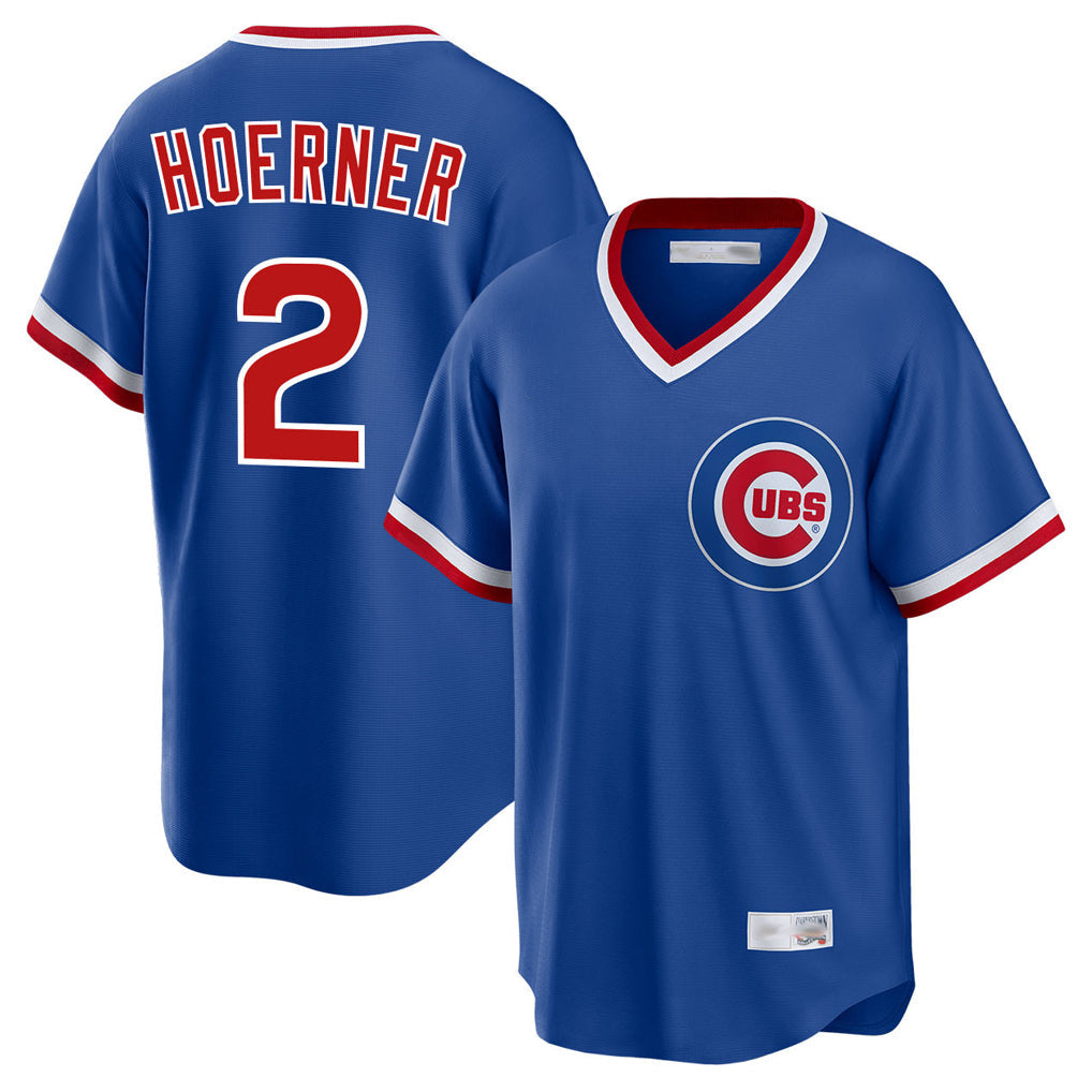 harde C.Cubs #2 Nico Hoerner Player Royal T-shirt Cooperstown Collection Limited Stitched Jerseys