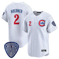 harde C.Cubs #2 Nico Hoerner Player White Pinstripe Vapor Premier Limited Home Stitched Jerseys