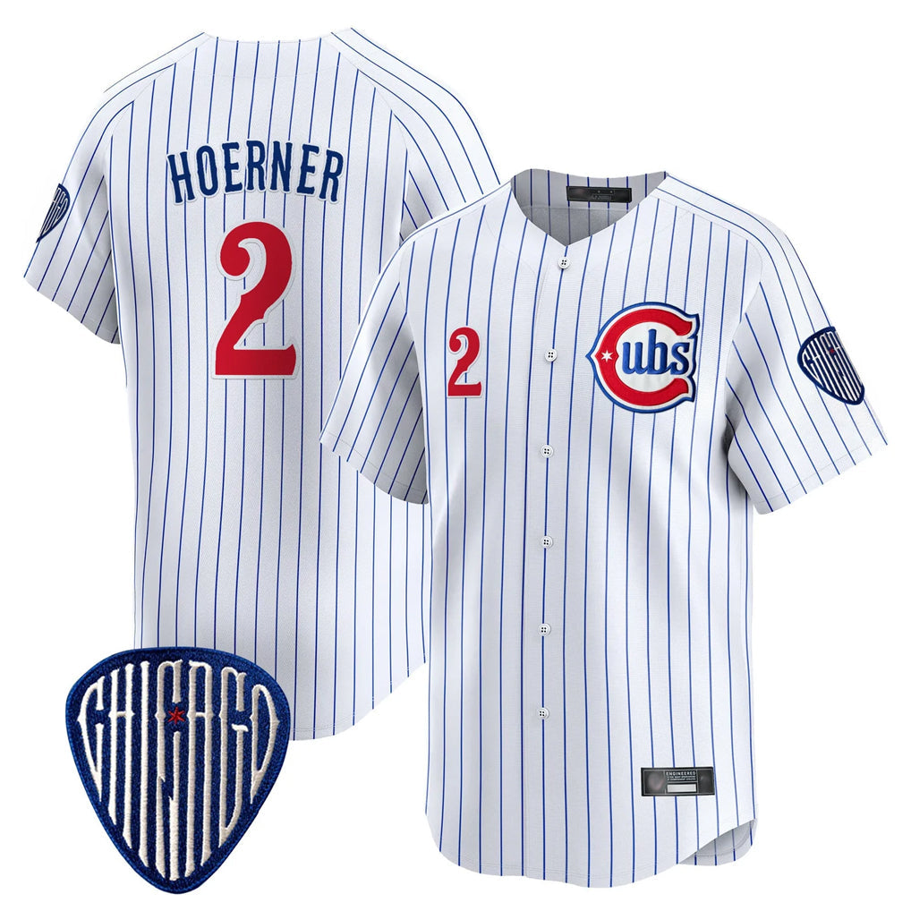 harde C.Cubs #2 Nico Hoerner Player White Pinstripe Vapor Premier Limited Home Stitched Jerseys