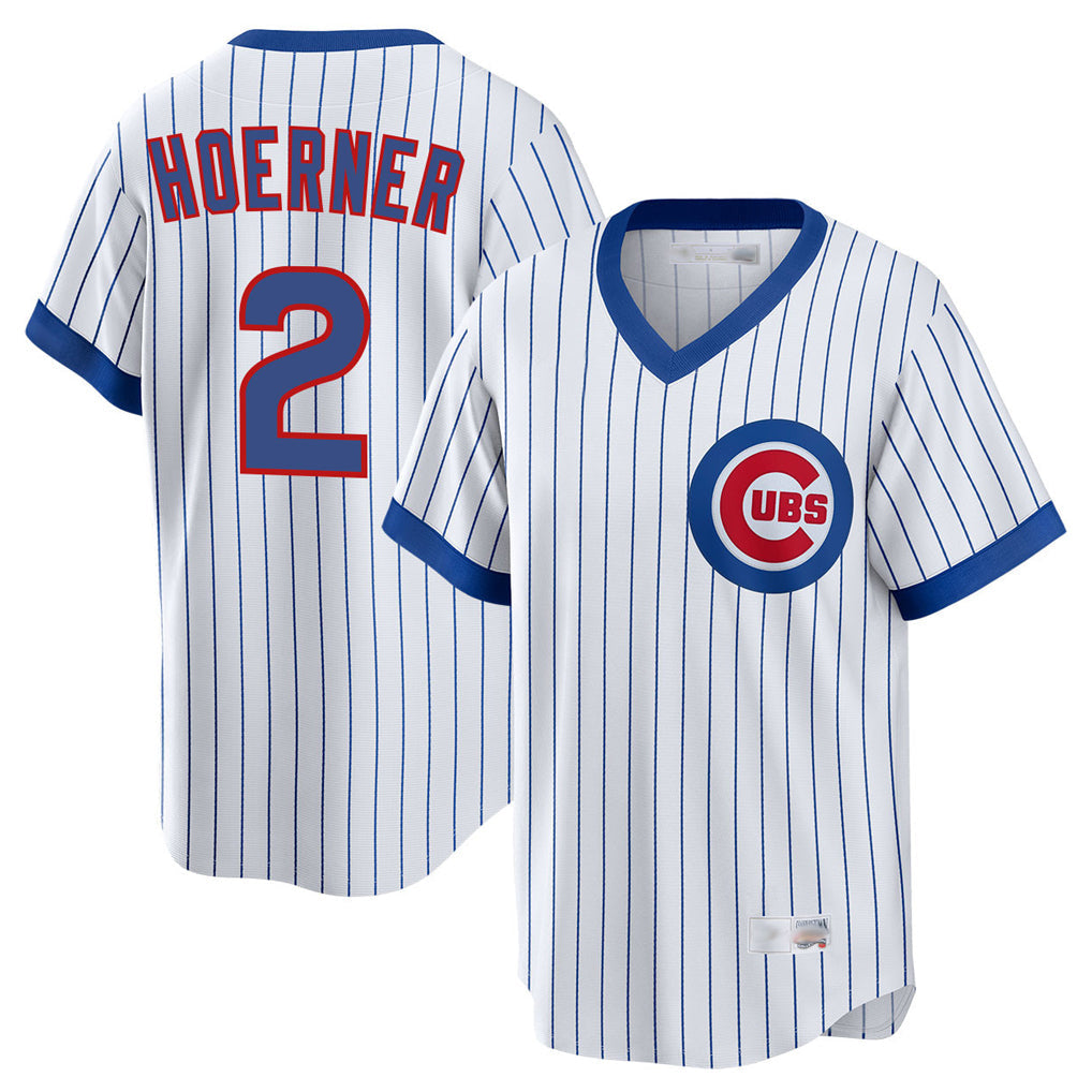 harde C.Cubs #2 Nico Hoerner Player White T-shirt Cooperstown Collection Limited Stitched Jerseys
