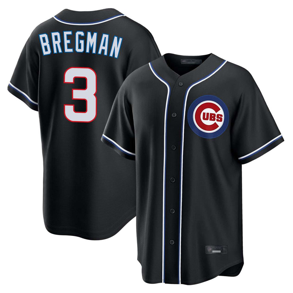 harde C.Cubs #3 Alex Bregman Black Fashion Out Game Stitched Jerseys