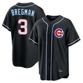 harde C.Cubs #3 Alex Bregman Black Fashion Out Game Stitched Jerseys