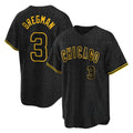 harde C.Cubs #3 Alex Bregman Black Snake Skin City Game Stitched Jerseys