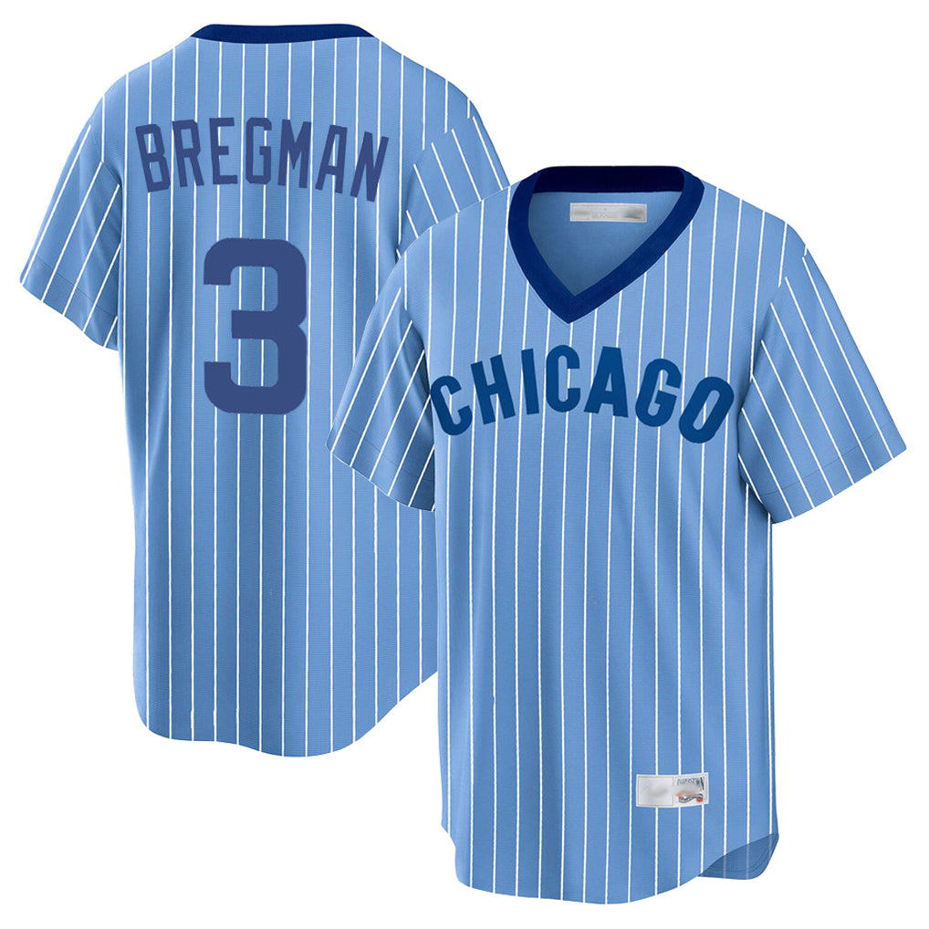harde C.Cubs #3 Alex Bregman Blue T-shirt Cooperstown Collection Limited Stitched Jerseys