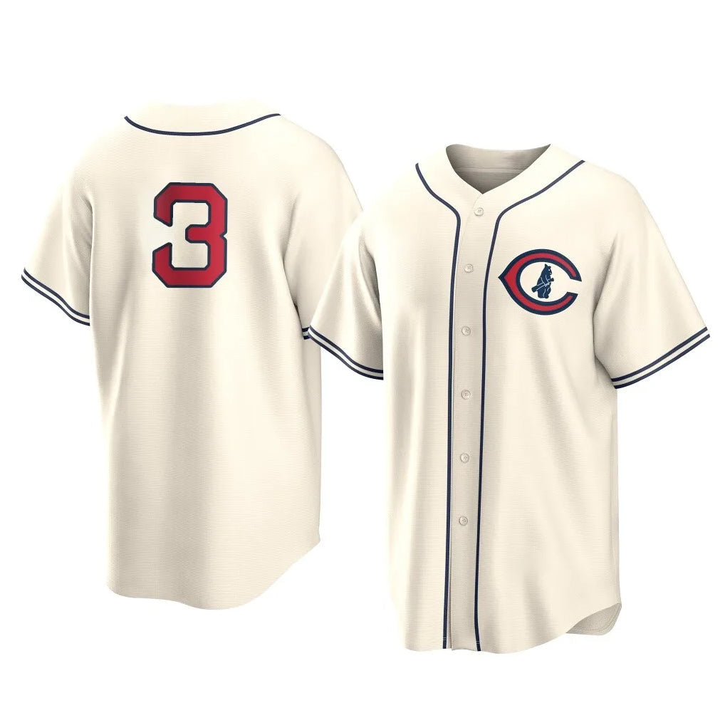 harde C.Cubs #3 Alex Bregman Cream Field of Dreams Home Game Stitched Jerseys