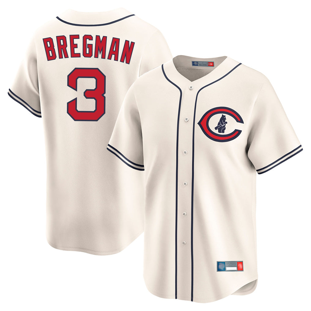 harde C.Cubs #3 Alex Bregman Cream Field of Dreams Limited Home Game Stitched Jerseys