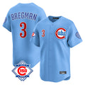 harde C.Cubs #3 Alex Bregman Light Blue 150th Anniversary Limited Home Stitched Jerseys