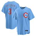 harde C.Cubs #3 Alex Bregman Light Blue Home Game Stitched Jerseys