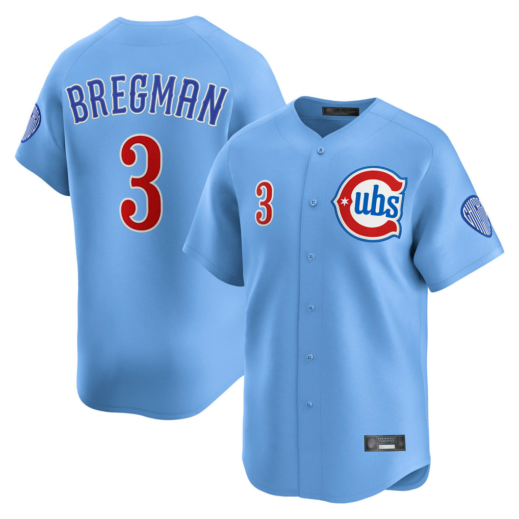 harde C.Cubs #3 Alex Bregman Light Blue Limited Home Stitched Jerseys