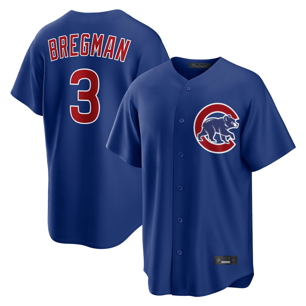 harde C.Cubs #3 Alex Bregman Royal Home Game Stitched Jerseys
