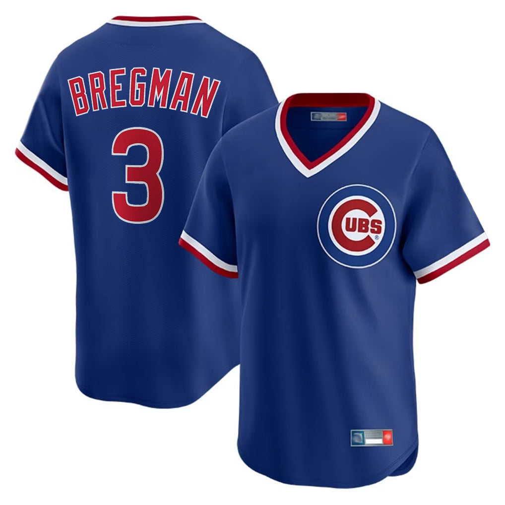 harde C.Cubs #3 Alex Bregman Royal T-shirt Cooperstown Collection Limited Stitched Jerseys