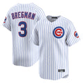 harde C.Cubs #3 Alex Bregman White Limited Home Game Stitched Jerseys