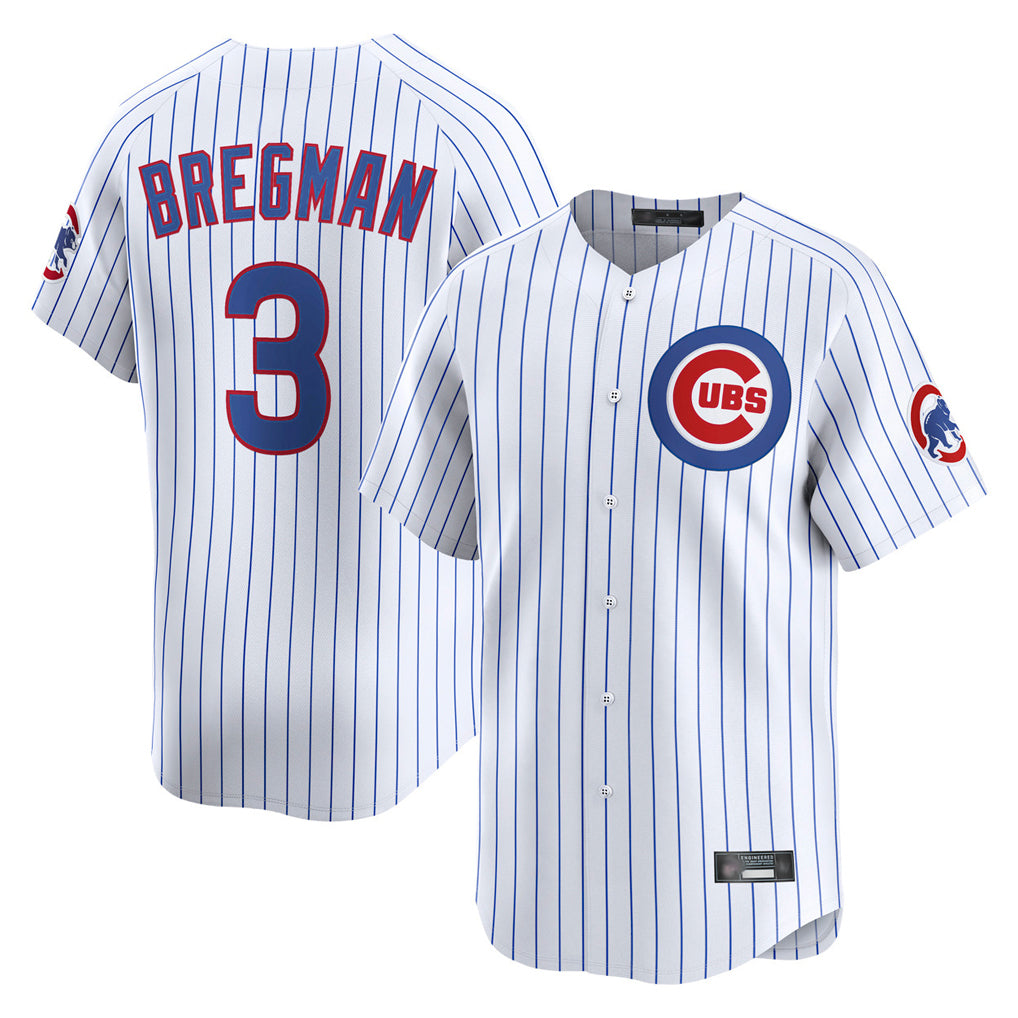 harde C.Cubs #3 Alex Bregman White Limited Home Game Stitched Jerseys