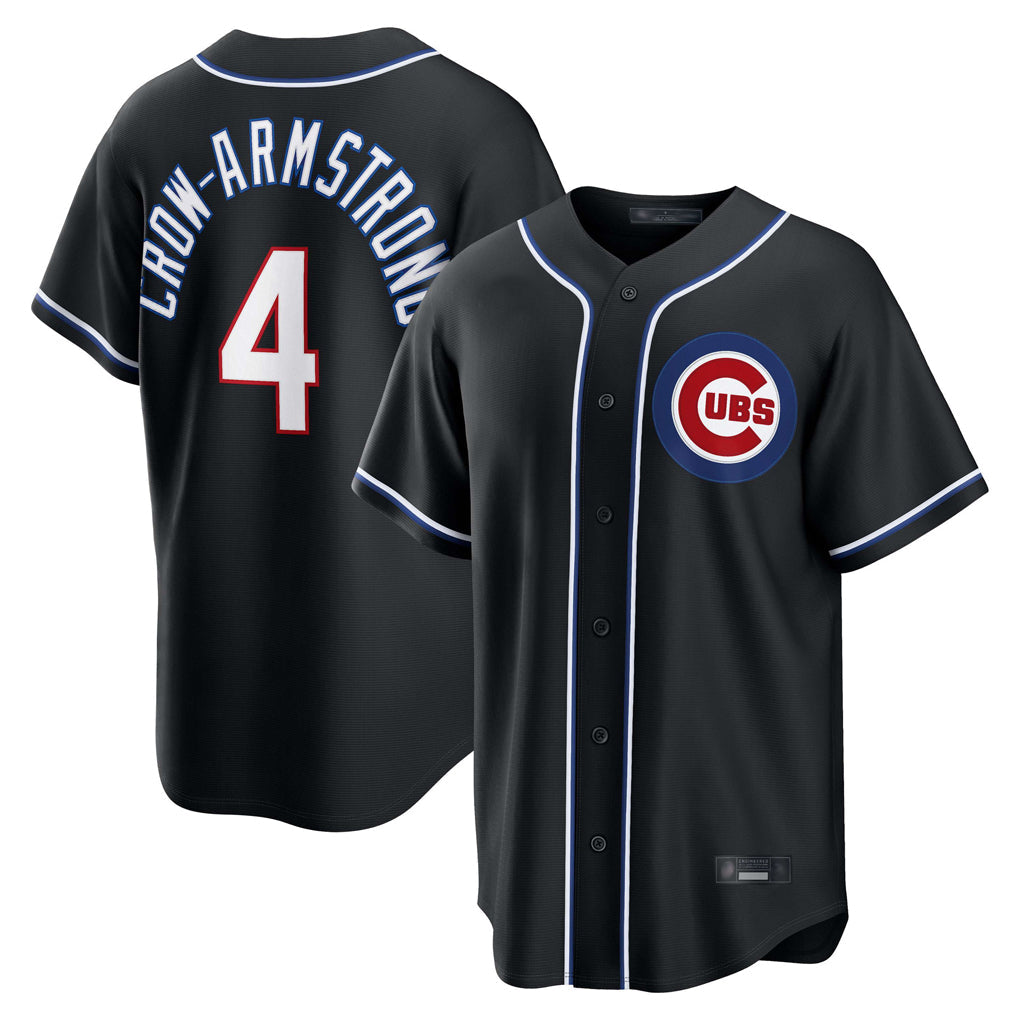 harde C.Cubs #4 Pete Crow-Armstrong Player Black Fashion Out Game Stitched Jerseys