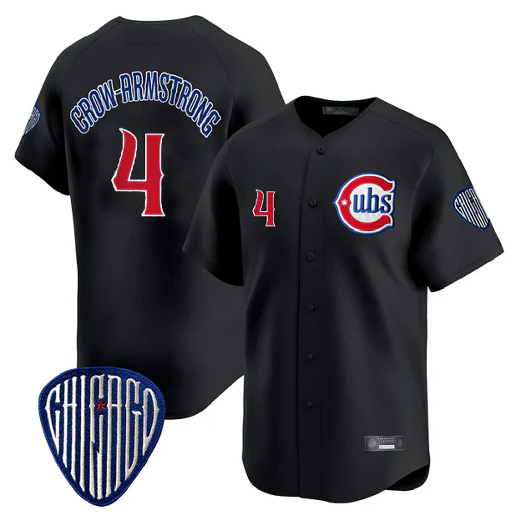 harde C.Cubs #4 Pete Crow-Armstrong Player Black Vapor Premier Limited Home Stitched Jerseys