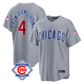 harde C.Cubs #4 Pete Crow-Armstrong Player Gray 150th Anniversary Home Game Stitched Jerseys