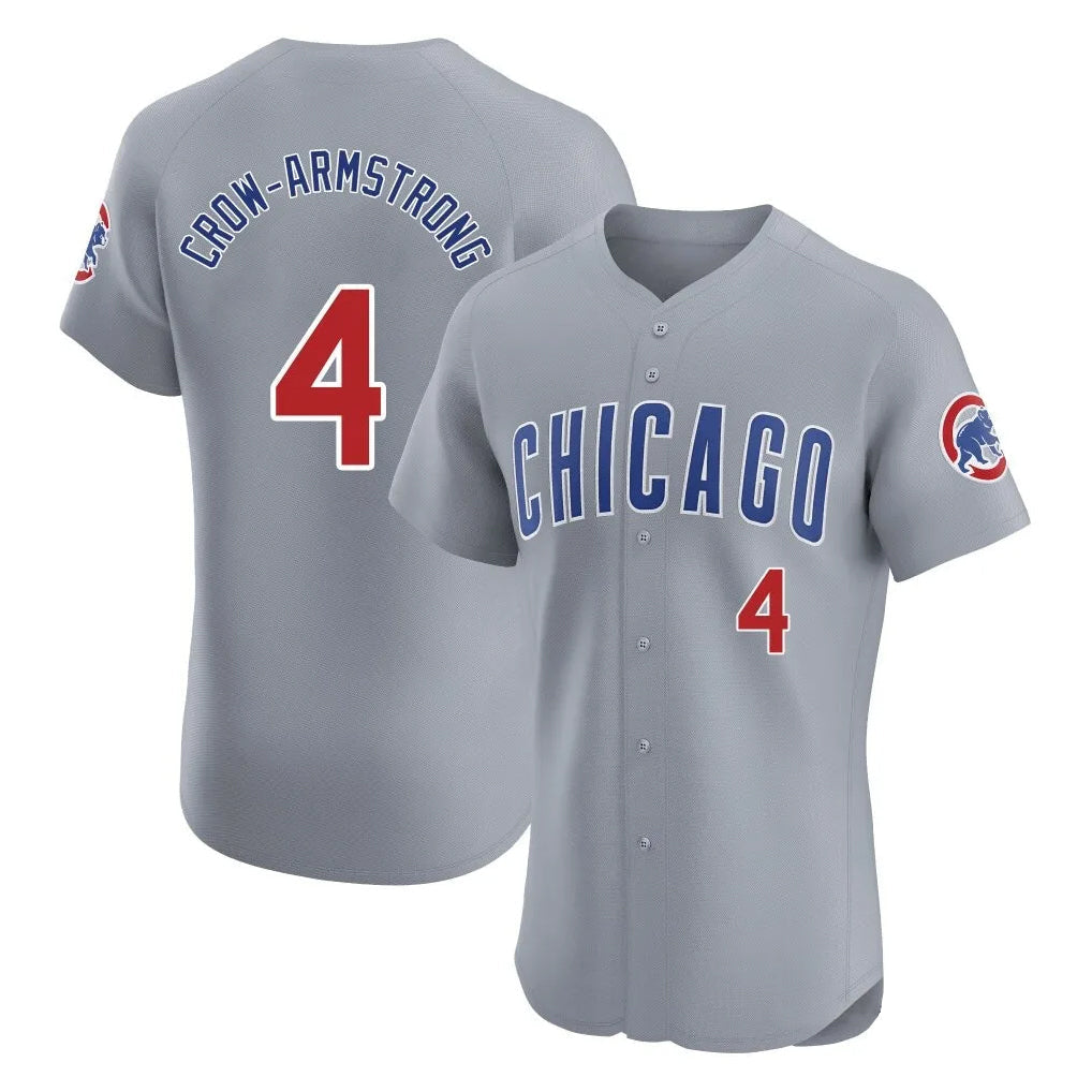 harde C.Cubs #4 Pete Crow-Armstrong Player Gray Road Limited Elite Home Stitched Jerseys