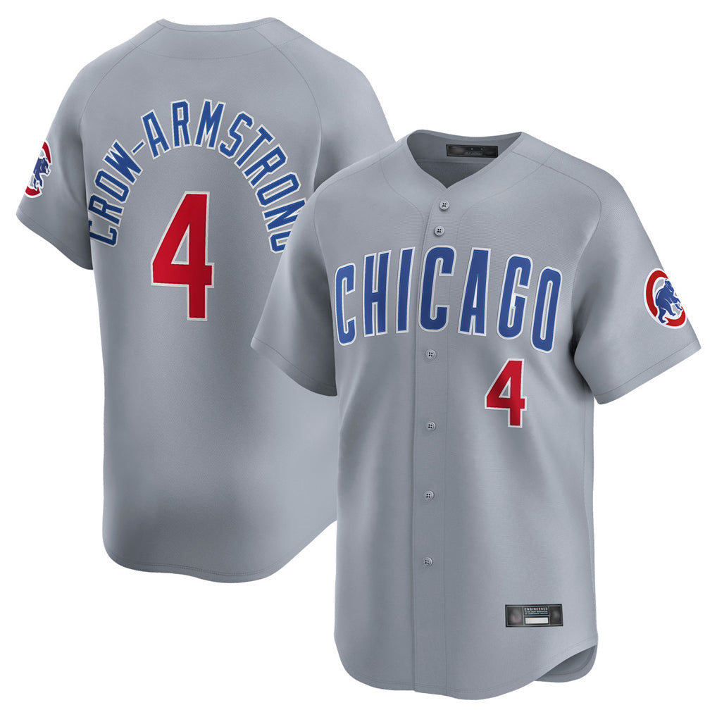 harde C.Cubs #4 Pete Crow-Armstrong Player Gray Road Limited Home Stitched Jerseys