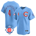 harde C.Cubs #4 Pete Crow-Armstrong Player Light Blue 150th Anniversary Limited Home Stitched Jerseys