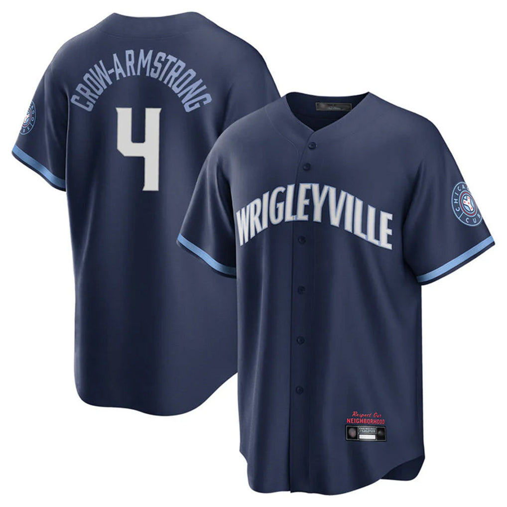 harde C.Cubs #4 Pete Crow-Armstrong Player Navy City Connect Home Game Stitched Jerseys