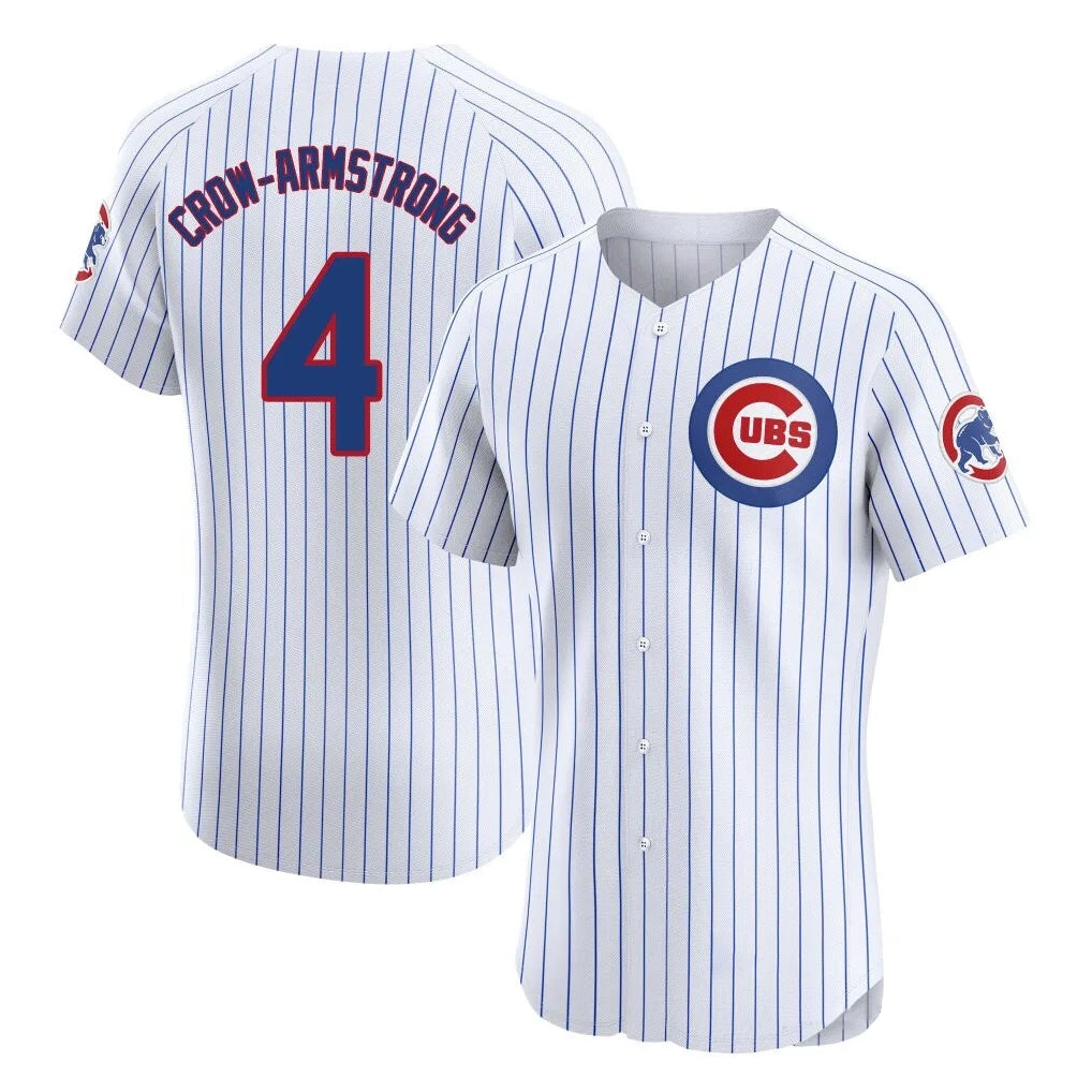 harde C.Cubs #4 Pete Crow-Armstrong Player White Limited Elite Home Game Stitched Jerseys