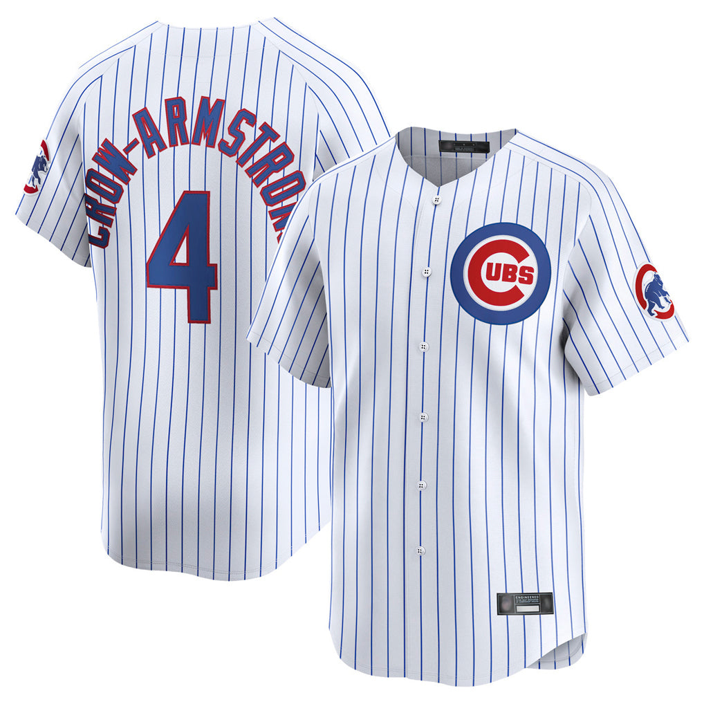 harde C.Cubs #4 Pete Crow-Armstrong Player White Limited Home Game Stitched Jerseys