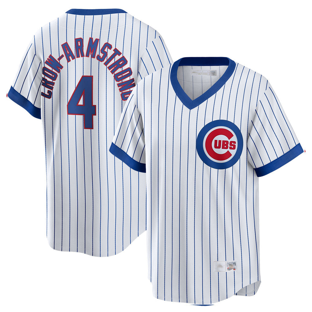 harde C.Cubs #4 Pete Crow-Armstrong Player White T-shirt Cooperstown Collection Limited Stitched Jerseys