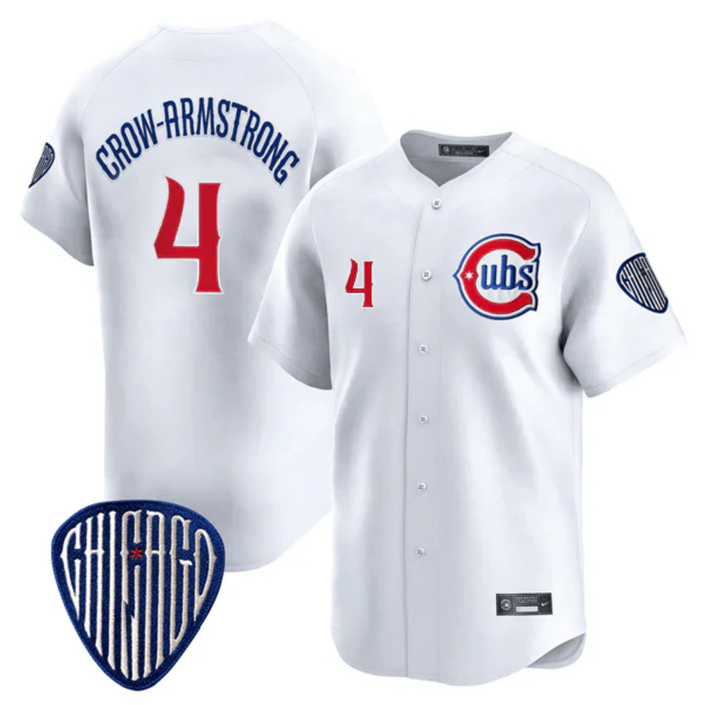 harde C.Cubs #4 Pete Crow-Armstrong Player White Vapor Premier Limited Home Stitched Jerseys