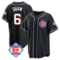 harde C.Cubs #6 Matt Shaw Player Black Fashion Out 150th Anniversary Game Stitched Jerseys