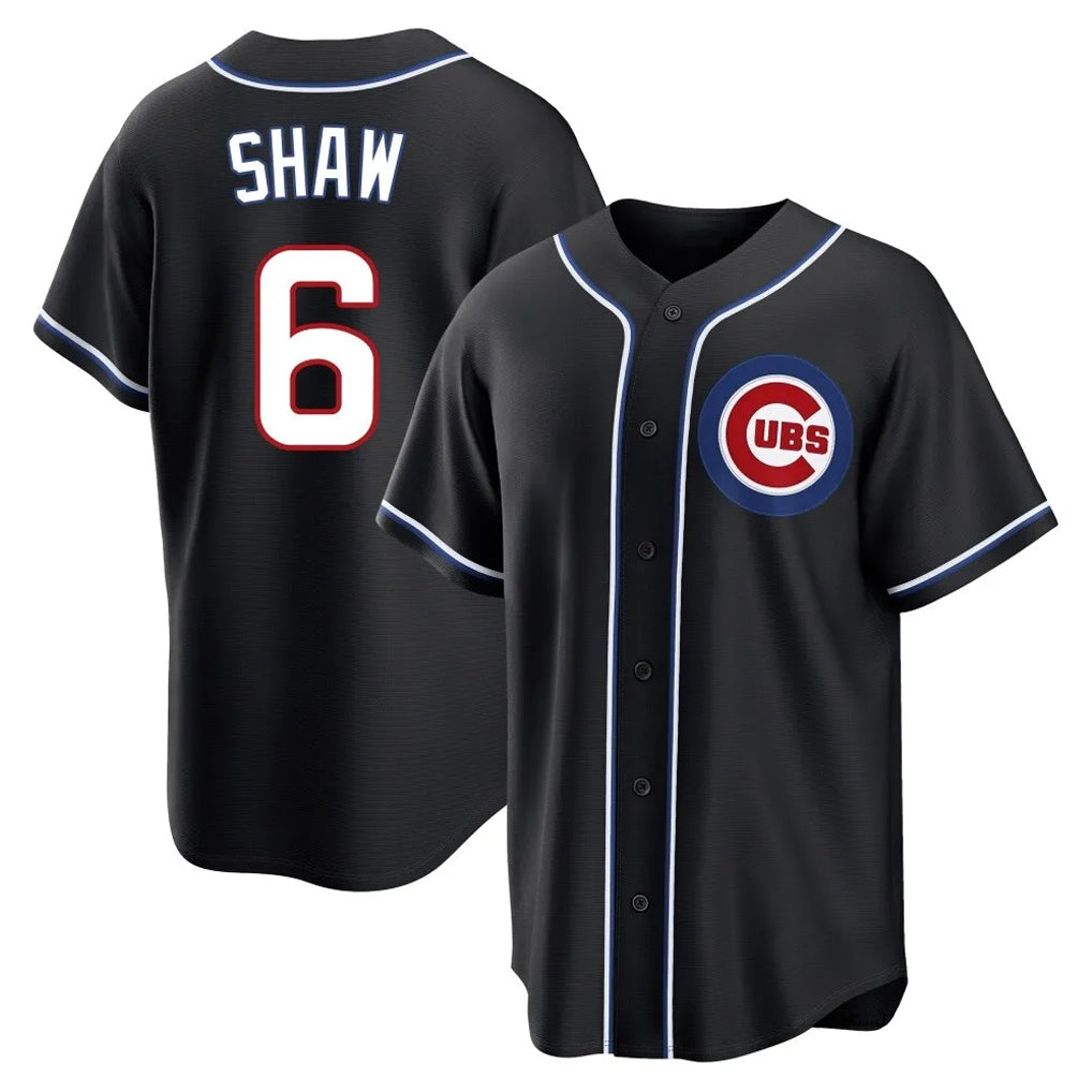 harde C.Cubs #6 Matt Shaw Player Black Fashion Out Game Stitched Jerseys