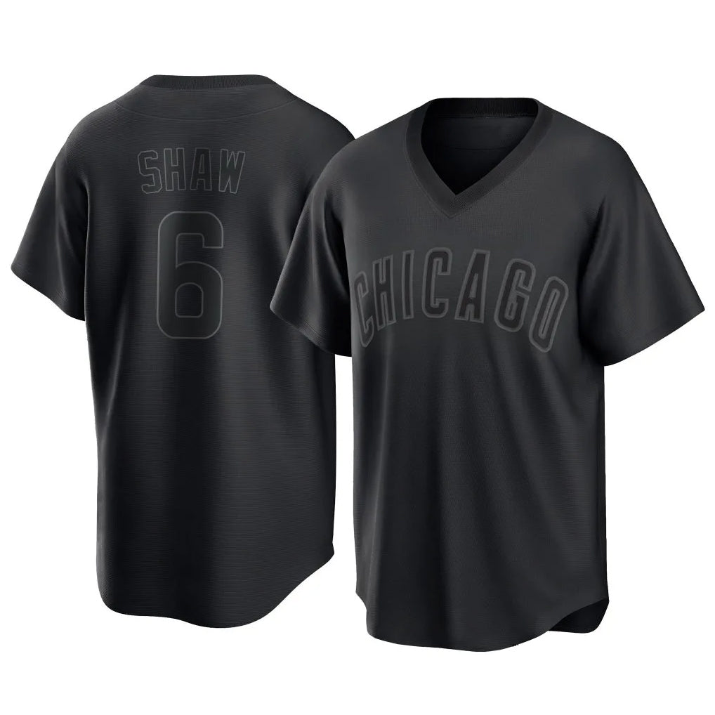 harde C.Cubs #6 Matt Shaw Player Black T-shirt Home Game Stitched Jerseys