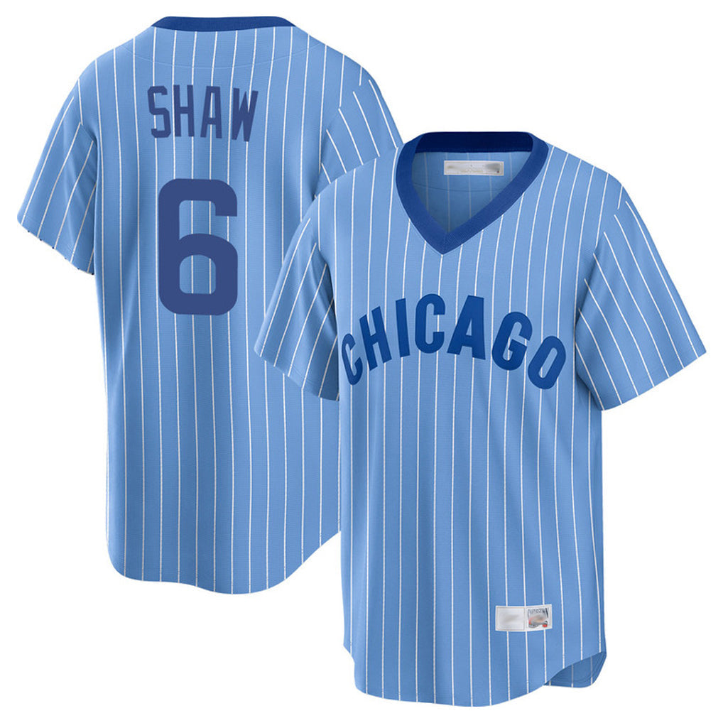 harde C.Cubs #6 Matt Shaw Player Blue T-shirt Cooperstown Collection Limited Stitched Jerseys