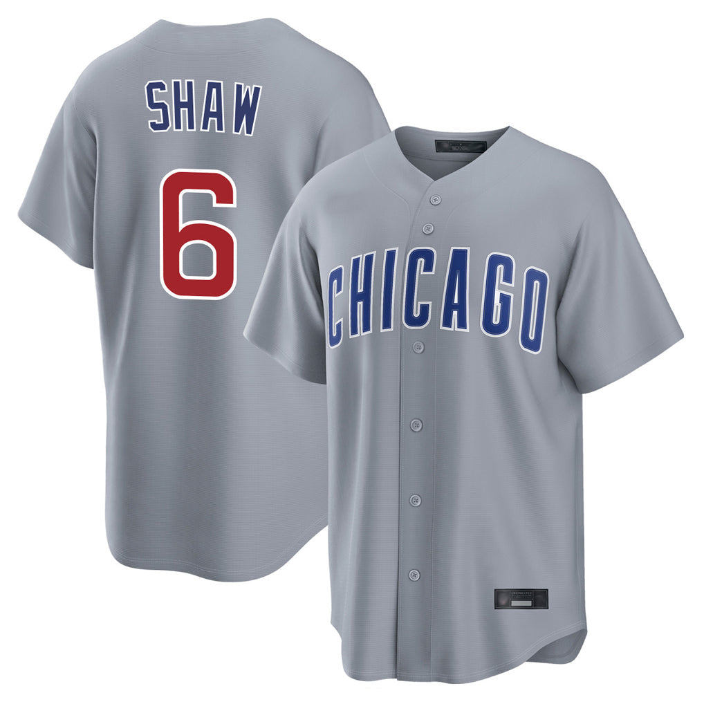 harde C.Cubs #6 Matt Shaw Player Gray Home Game Stitched Jerseys