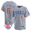 harde C.Cubs #6 Matt Shaw Player Gray Road 150th Anniversary Limited Home Stitched Jerseys