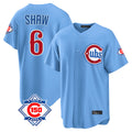 harde C.Cubs #6 Matt Shaw Player Light Blue 150th Anniversary Home Game Stitched Jerseys