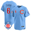 harde C.Cubs #6 Matt Shaw Player Light Blue 150th Anniversary Limited Home Stitched Jerseys