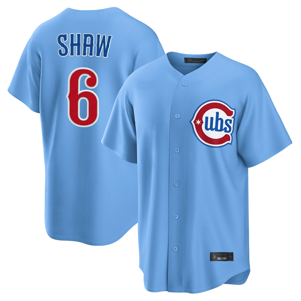 harde C.Cubs #6 Matt Shaw Player Light Blue Home Game Stitched Jerseys