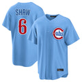 harde C.Cubs #6 Matt Shaw Player Light Blue Home Game Stitched Jerseys