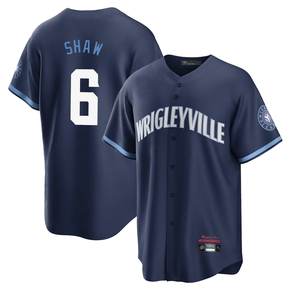 harde C.Cubs #6 Matt Shaw Player Navy City Connect Home Game Stitched Jerseys