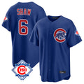 harde C.Cubs #6 Matt Shaw Player Royal 150th Anniversary Home Game Stitched Jerseys
