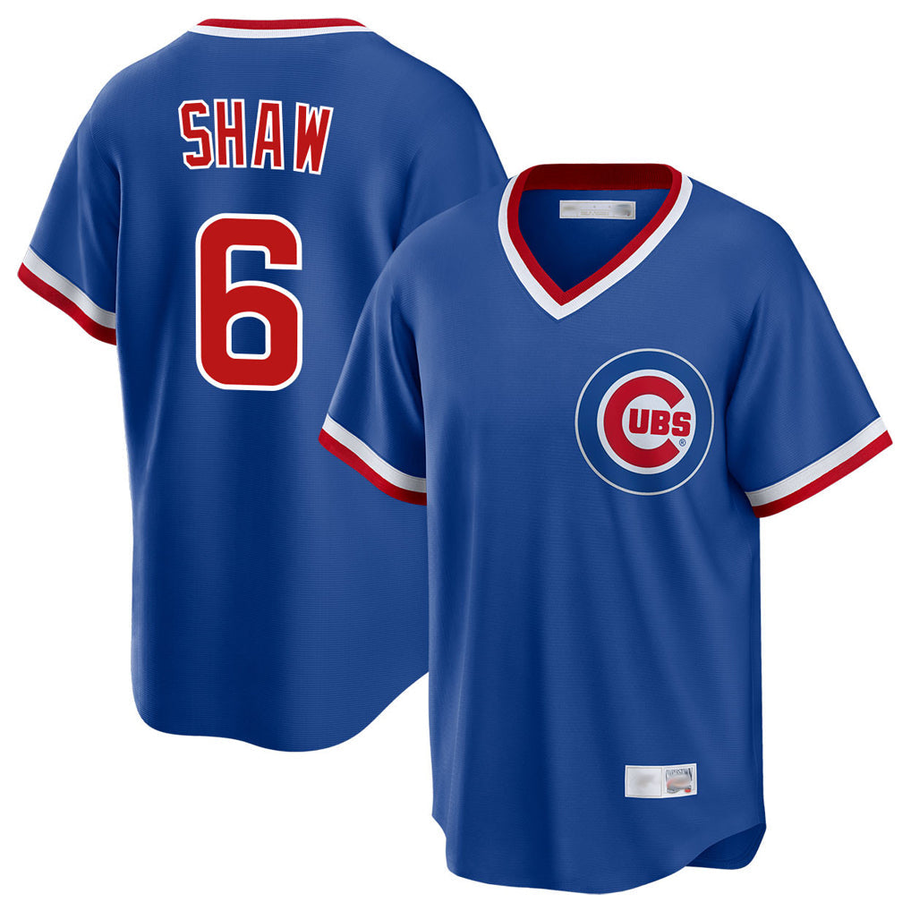 harde C.Cubs #6 Matt Shaw Player Royal T-shirt Cooperstown Collection Limited Stitched Jerseys