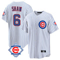 harde C.Cubs #6 Matt Shaw Player White 150th Anniversary Home Game Stitched Jerseys