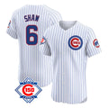 harde C.Cubs #6 Matt Shaw Player White 150th Anniversary Limited Elite Home Game Stitched Jerseys