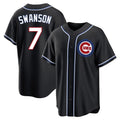 harde C.Cubs #7 Dansby Swanson Player Black Fashion Out Game Stitched Jerseys